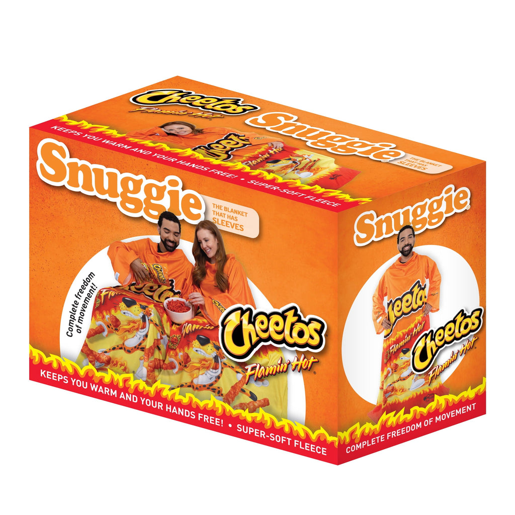 Reversible Sherpa Cheetos Flaming Hot Wearable Blanket - Lightweight Plush Warm Blanket for All Seasons Detail