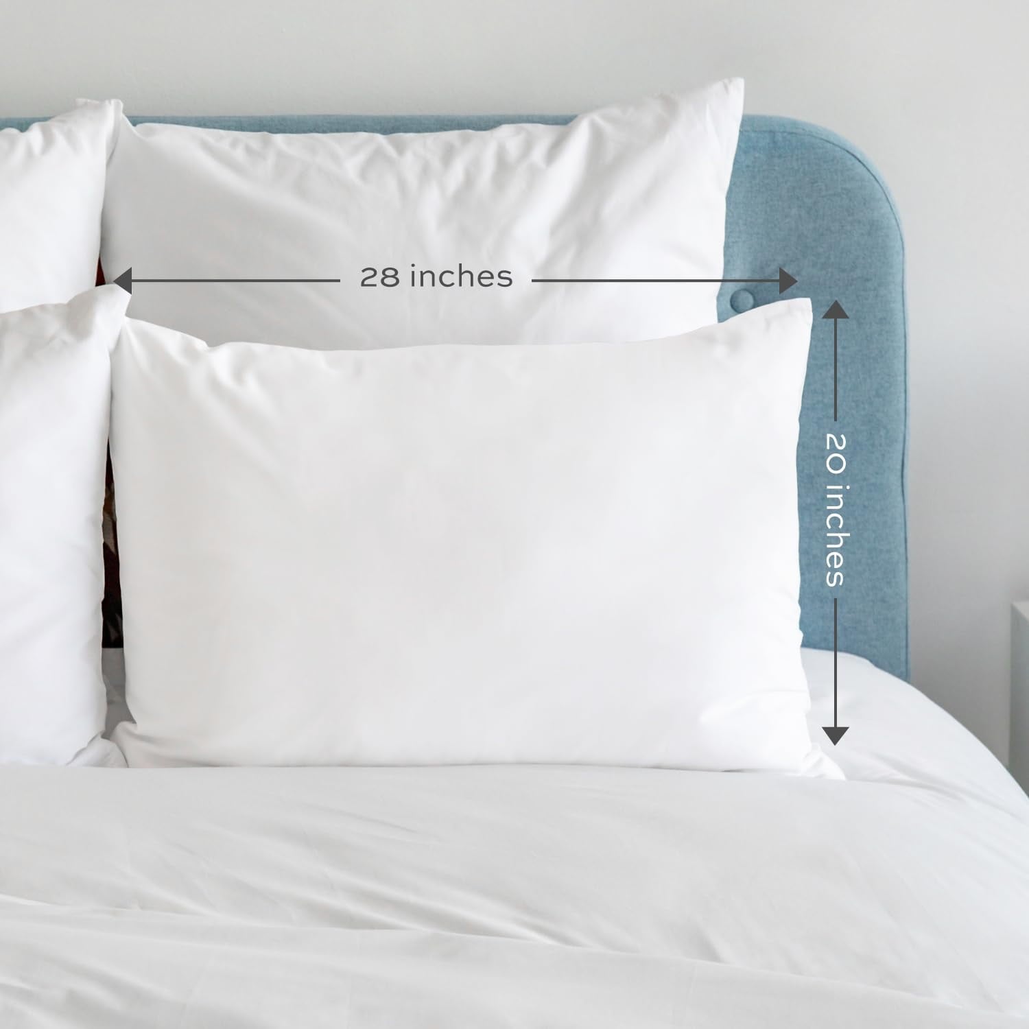Decorative Plump Bed Pillows for Sleeping 2 Pc Set, Queen Size Pillow Side Sleeper Set, Down Alternative Luxury Hotel Soft Pillow 28x2... - Orthopedic Shredded Foam Bed Pillow Set Detail