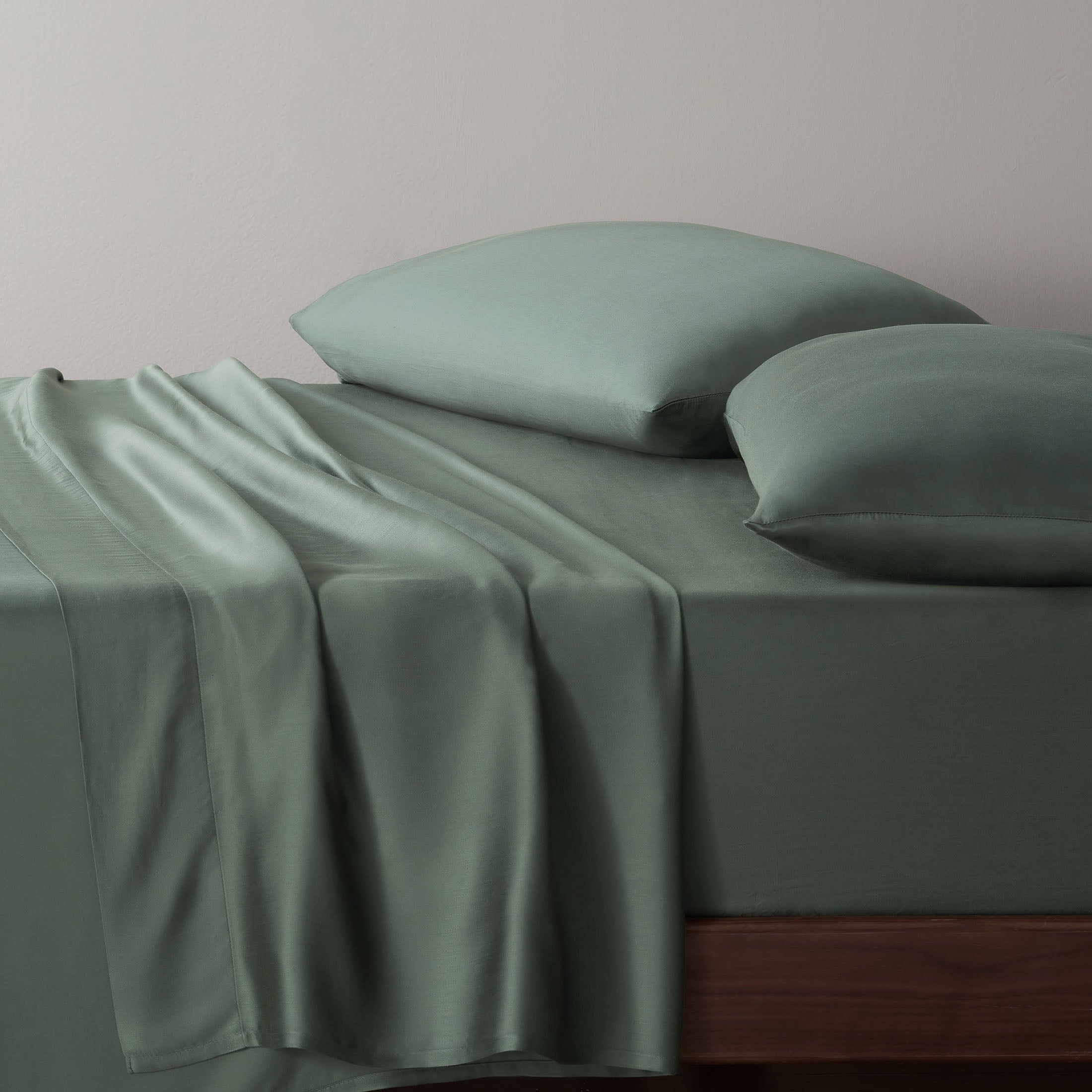 Premium Egyptian Cotton 4-Piece & Silky Serenity 100% Bed Sheets Set, Flagstone, Queen - Luxury Bed Sheet Set with Deep Pockets Detail