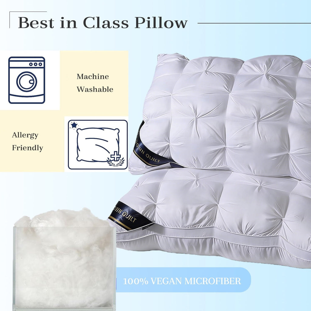 Ergonomic Memory Foam 2-Pack White Twisted Bed Pillows (20" x 16.5") - Soft Plush Down Alternative, Breathable and Hypoallergenic, Standard... - Orthopedic Shredded Foam Bed Pillow Set Detail