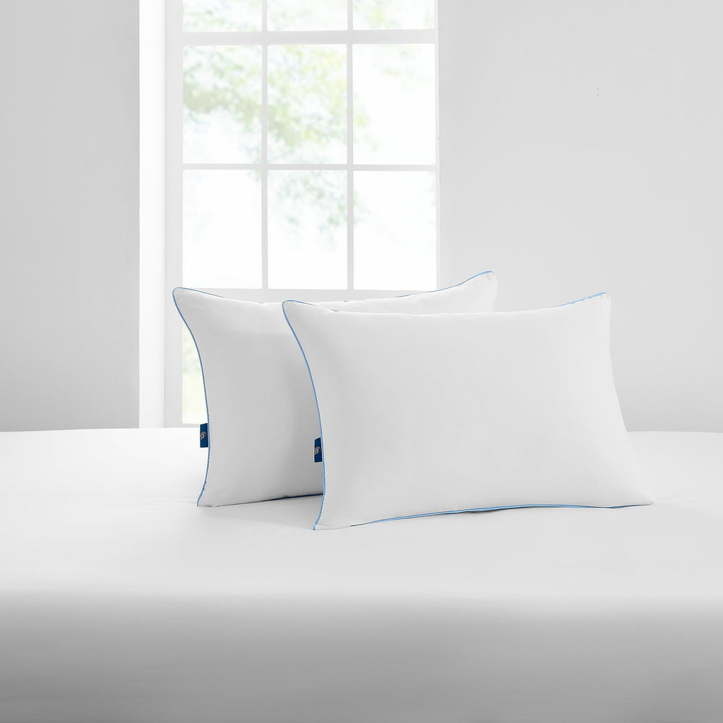 Decorative Plump Cool Nites Bed Pillow, Standard/Queen, 2 Pack - Ergonomic Memory Foam Pillow for Neck Pain Support Detail