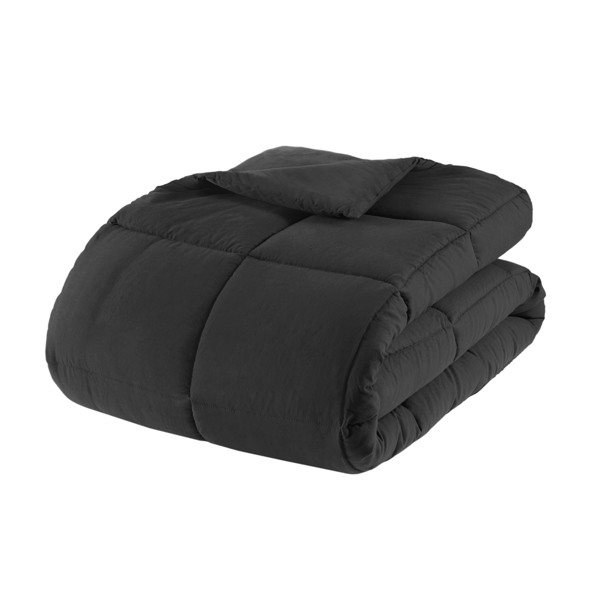 Luxurious Quilted All in One Down Alt Reversible Comforter and Sheet set- 5 Piece, Twin, Black - Cloud-Like Soft Lightweight Bed Comforter Detail