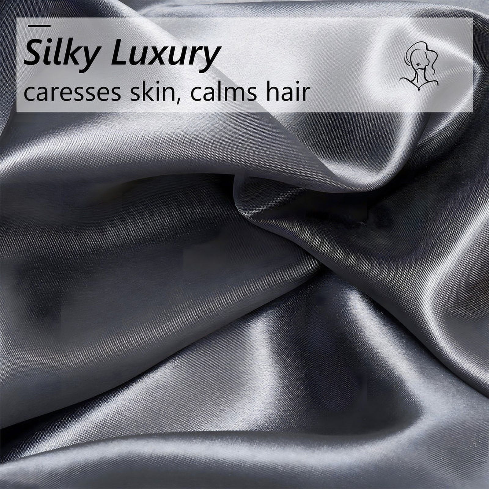 Wrinkle-Resistant Luxury 5-Piece Satin Sheets Twin Silk Sheets Bed Sheet Set Ultra-Silky & Skin-Friendly Deep Pocket Bed Flat Fitted Sheet - Cooling Hotel Quality Bedding Sheets and Pillowcases Detail