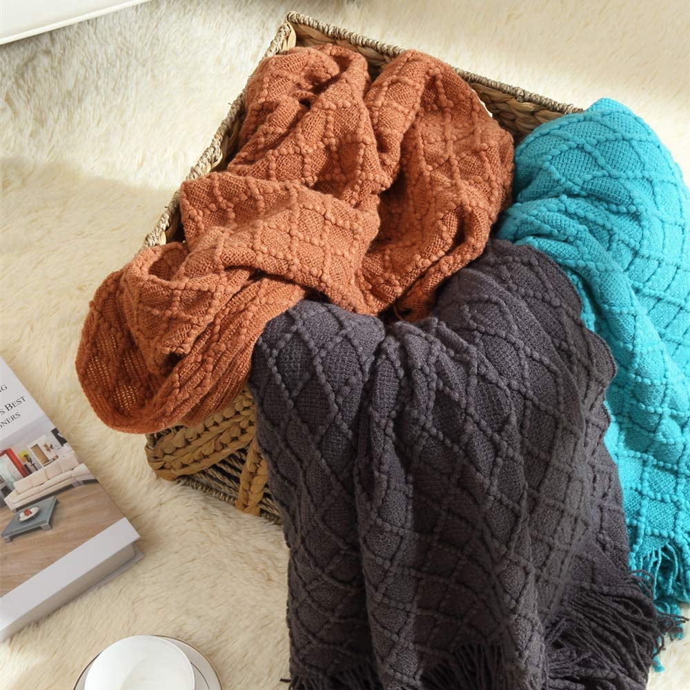 Cozy Fleece Home Decor Rustic Couch Sofa Chair Bed Throw Blanket, Soft Warm Light Weight in Spring Summer (50''X60'' Brown) - Lightweight Plush Warm Blanket for All Seasons Detail