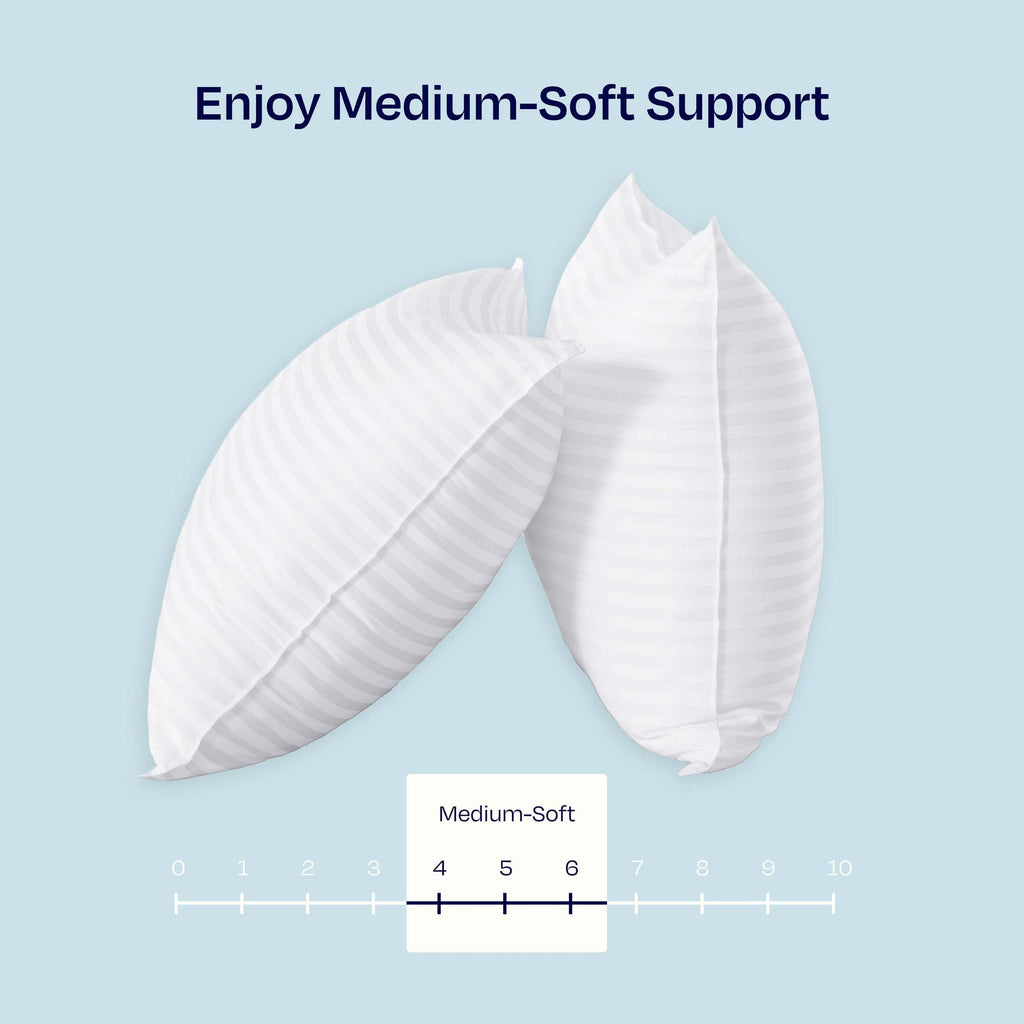 Decorative Plump 2-Pack Comfort Bed Pillows Standard size set of 2 for Sleeping, Pillows, for Back, Stomach or Side Sleepers, 20 x 26 ... - Orthopedic Shredded Foam Bed Pillow Set Detail