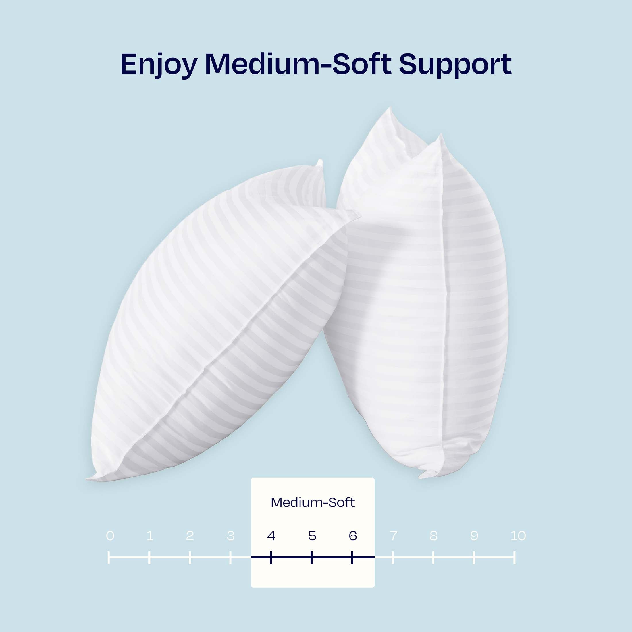 Decorative Plump 2-Pack Comfort Bed Pillows Standard size set of 2 for Sleeping, Pillows, for Back, Stomach or Side Sleepers, 20 x 26 ... - Orthopedic Shredded Foam Bed Pillow Set Detail