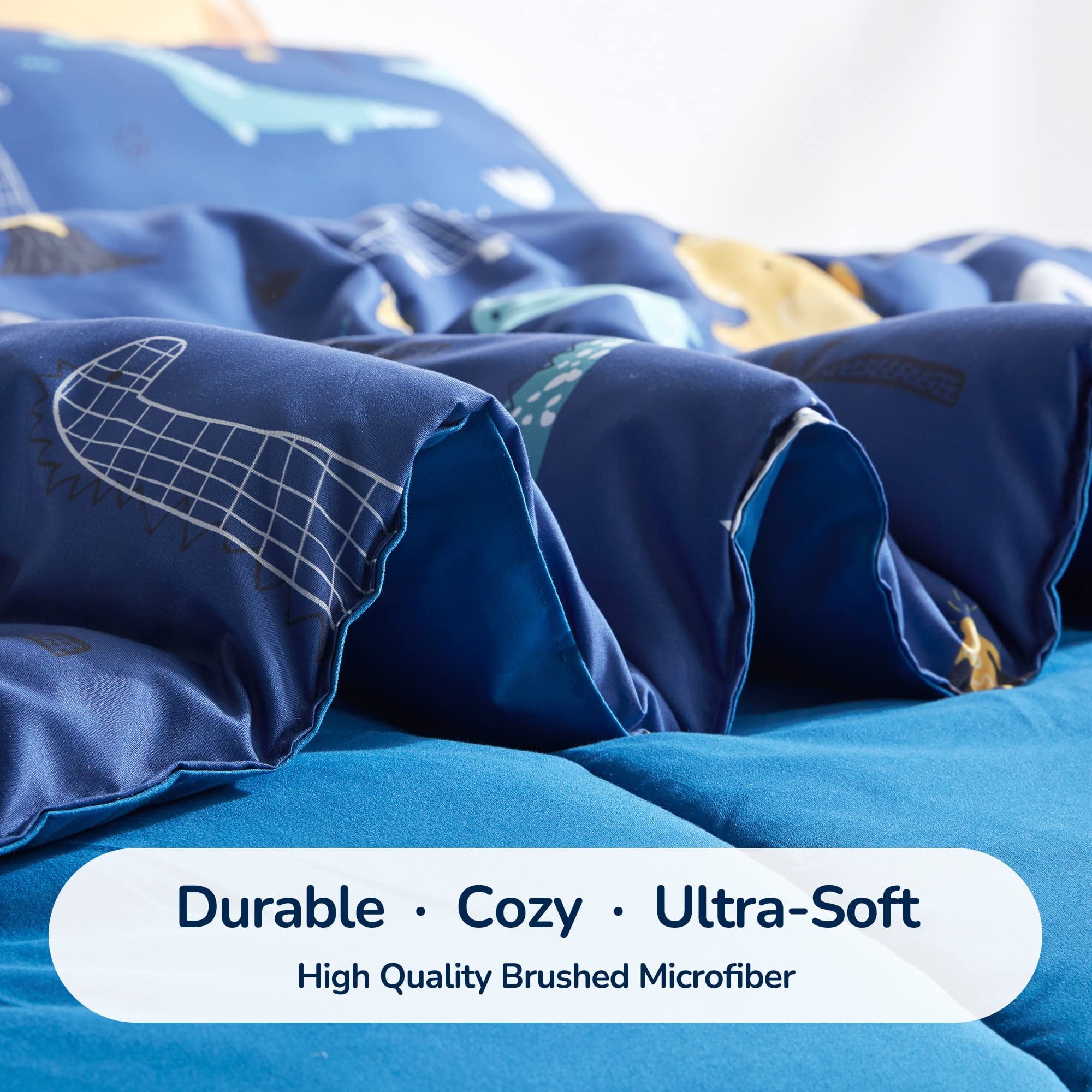 Hypoallergenic Cloud Kids Bedding Comforter Set Twin/Twin Xl Size - Super Soft & Cute Printed 2-Piece Comforter Set All Seasons for Boys, ... - Luxurious Quilted Duvet Cover Set Detail