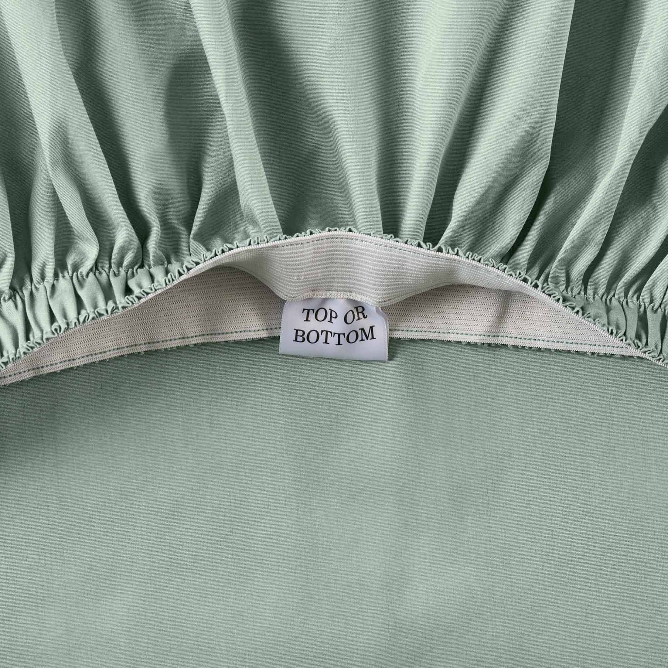 Breathable Luxury Cool & Crisp 4-Piece 300 Thread Count Green River Cotton Percale Sheet Set, Queen - Cooling Hotel Quality Bedding Sheets and Pillowcases Detail