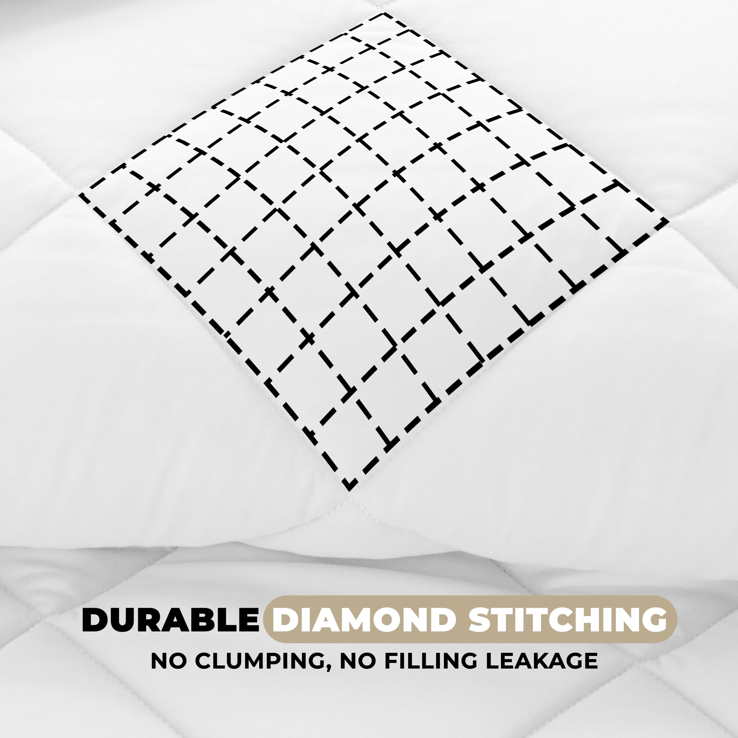 Hypoallergenic Cloud Lux Decor All-Season Comforter Sets Twin Size 2 PC, Reversible Bedding Set with Diamond Quilted Design Comforter and ... - Hypoallergenic Ultra-Fluffy Quilt for Winter Detail
