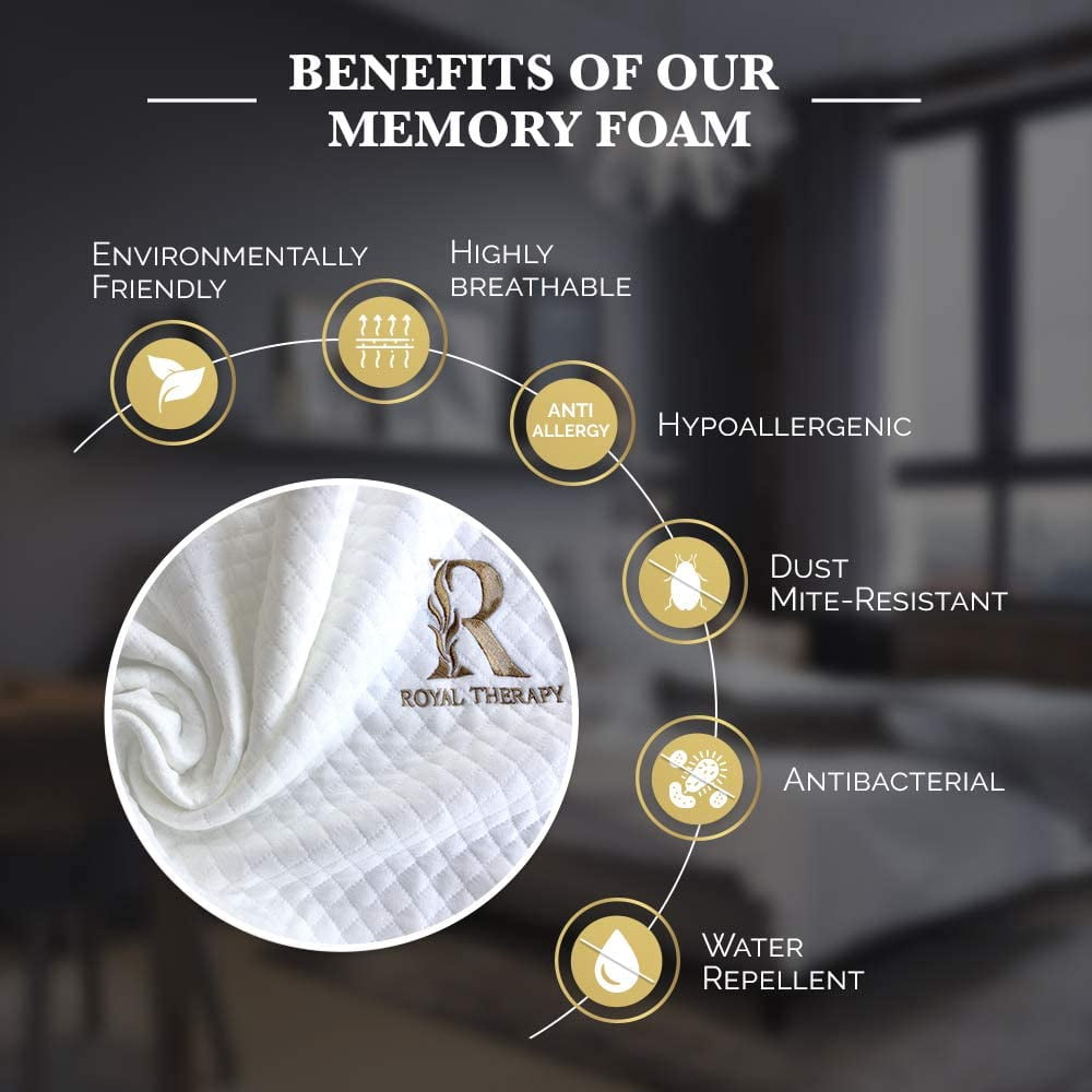 Hotel Collection Queen Memory Foam Pillow + Extra Pillowcase, Bed Pillow for Neck & Shoulders for Adult - Hotel Quality Plush Sleeping Pillows Detail