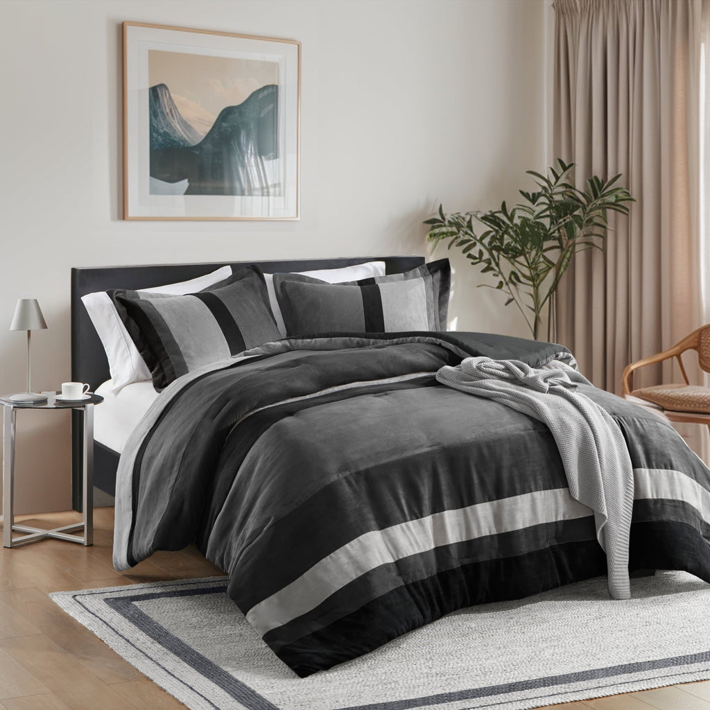 Hypoallergenic Cloud Twin/Twin XL Comforter Set Black, 2 Pieces Faux Suede Comforters Twin/Twin XL Size, Pieced Bedding Comforters Sets, C... - Hypoallergenic Ultra-Fluffy Quilt for Winter Detail