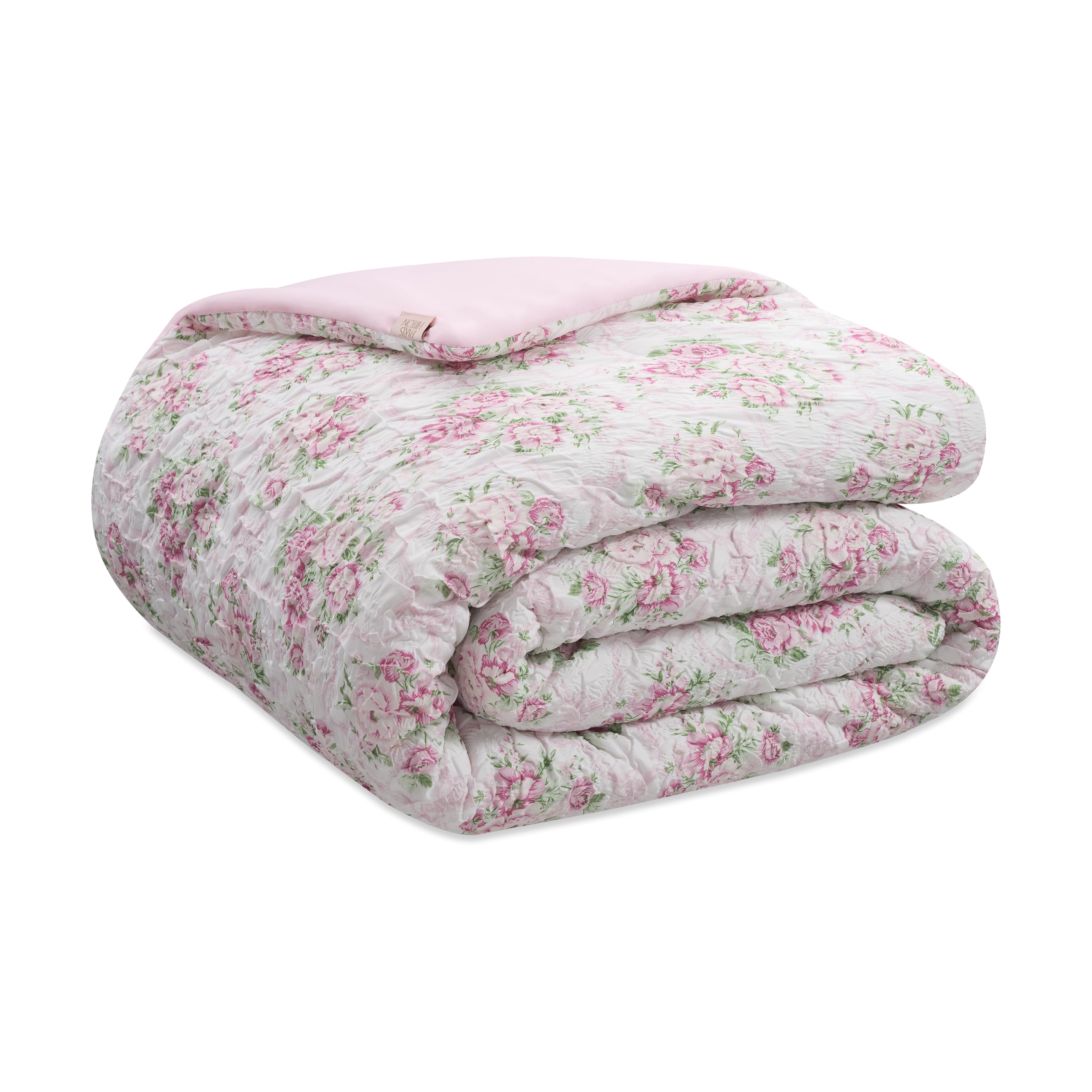 Hypoallergenic Cloud 2-Piece Coquette Floral Pink Comforter Set, Twin/Twin XL - All-Season Down Alternative Comforter Insert Detail