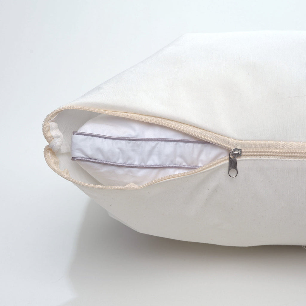 Decorative Plump Linen Premium Goose Down Feather Pillow for Bed, Soft & Supportive, Standard Size, White - Ergonomic Memory Foam Pillow for Neck Pain Support Detail