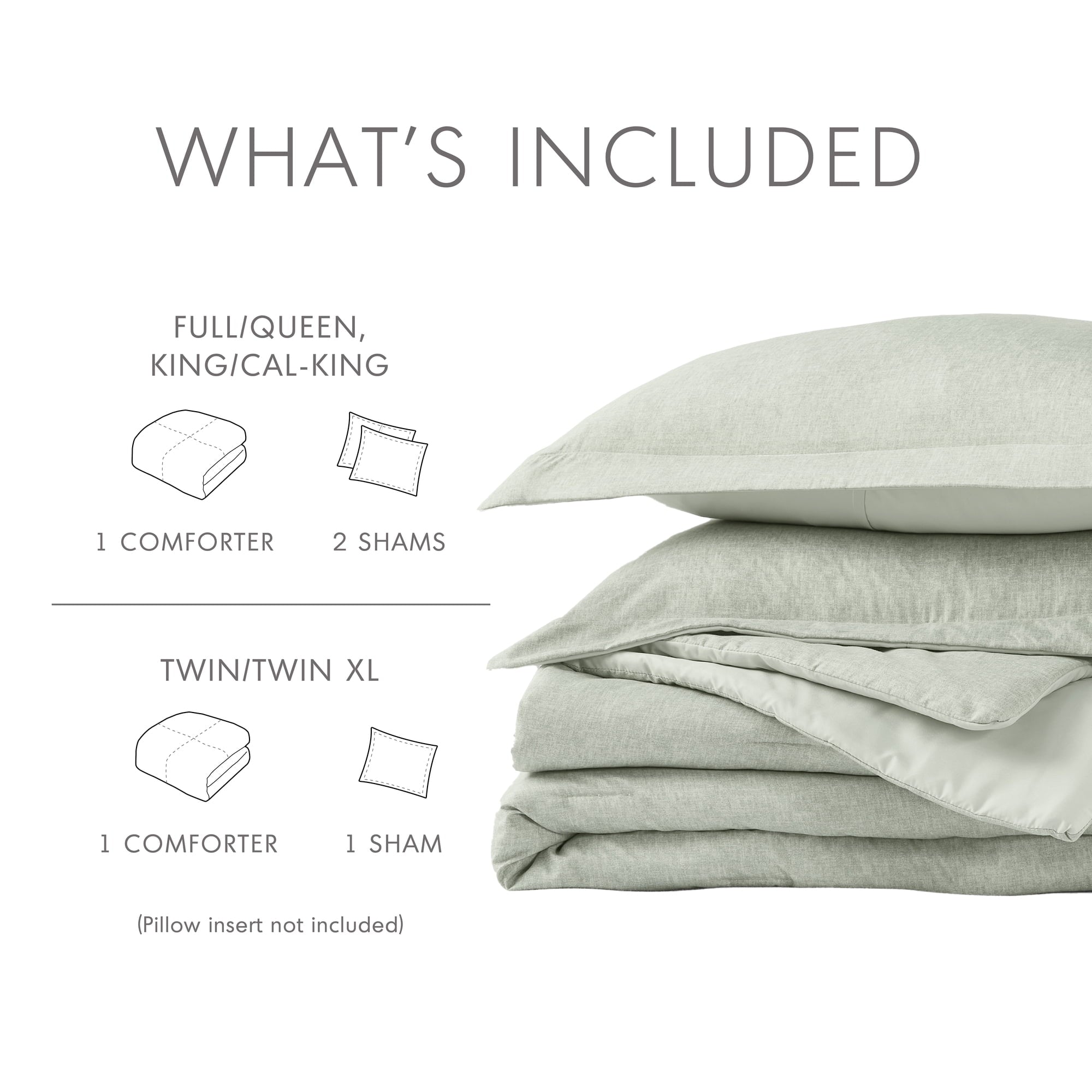 Luxurious Quilted Full/Queen Comforter Sets, Reversible 3 Piece Extra Soft Bedding Set, Chambray Print Sage Green Comforter Bed Set wit... - Cloud-Like Soft Lightweight Bed Comforter Detail