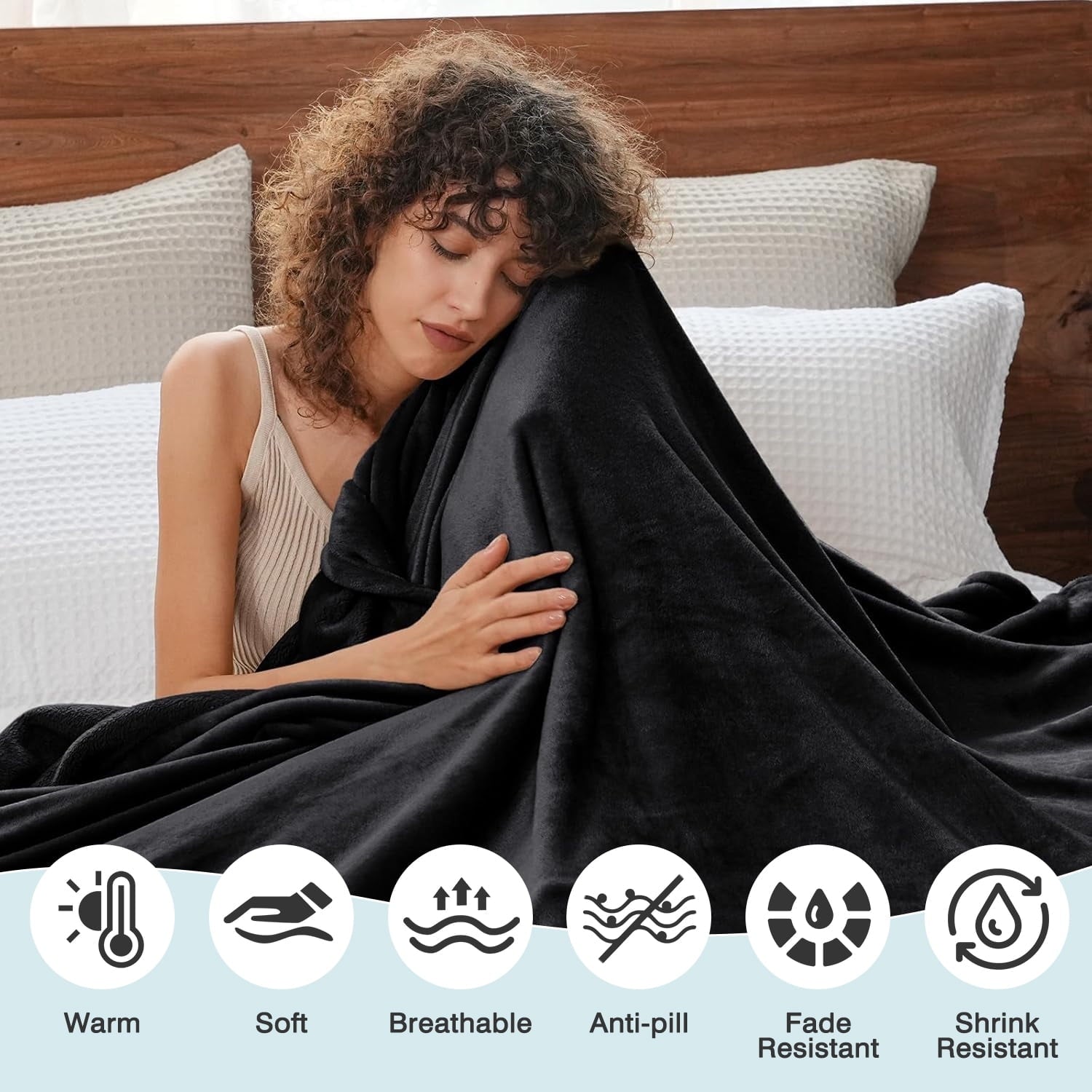 Lightweight Warm Throw Size Blanket, Luxury Plush Cozy Fuzzy Fleece Blanket, Super Soft Warm Big Lightweight Throw Blanket All Seasons... - Lightweight Plush Warm Blanket for All Seasons Detail