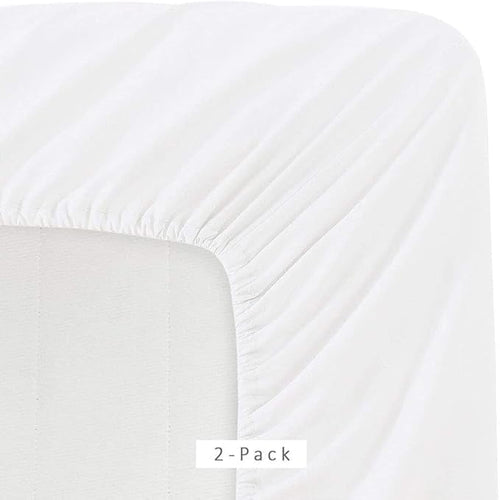 Breathable Luxury Jersey Knit Microfiber 2 Twin XL Fitted Bottom Bed Sheets (2-Pack) 1800 Ultra Soft - Hypoallergenic - 15" Deep Pocket... - Cooling Hotel Quality Bedding Sheets and Pillowcases Detail
