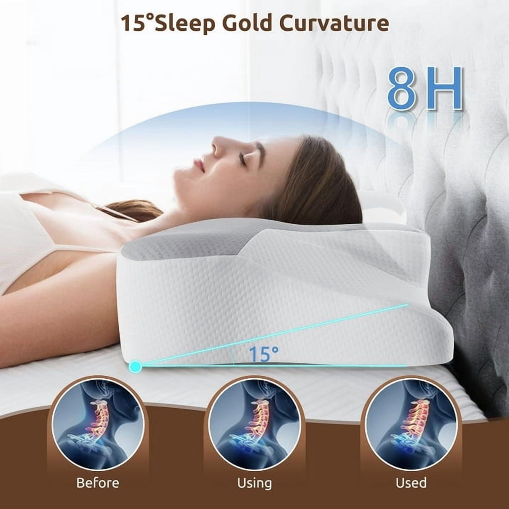 Hotel Collection Cervical Pillow for Sleeping Memory Foam Neck Pain Relief Contour Orthopedic Ergonomic Pillows for Women Side Sleeper... - Hotel Quality Plush Sleeping Pillows Detail