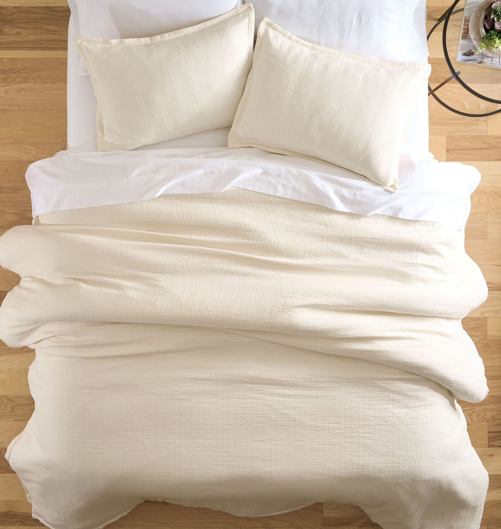 Hypoallergenic Cloud 3-Piece Cream Gauze Comforter Set, Adult Full/Queen - Hypoallergenic Ultra-Fluffy Quilt for Winter Detail
