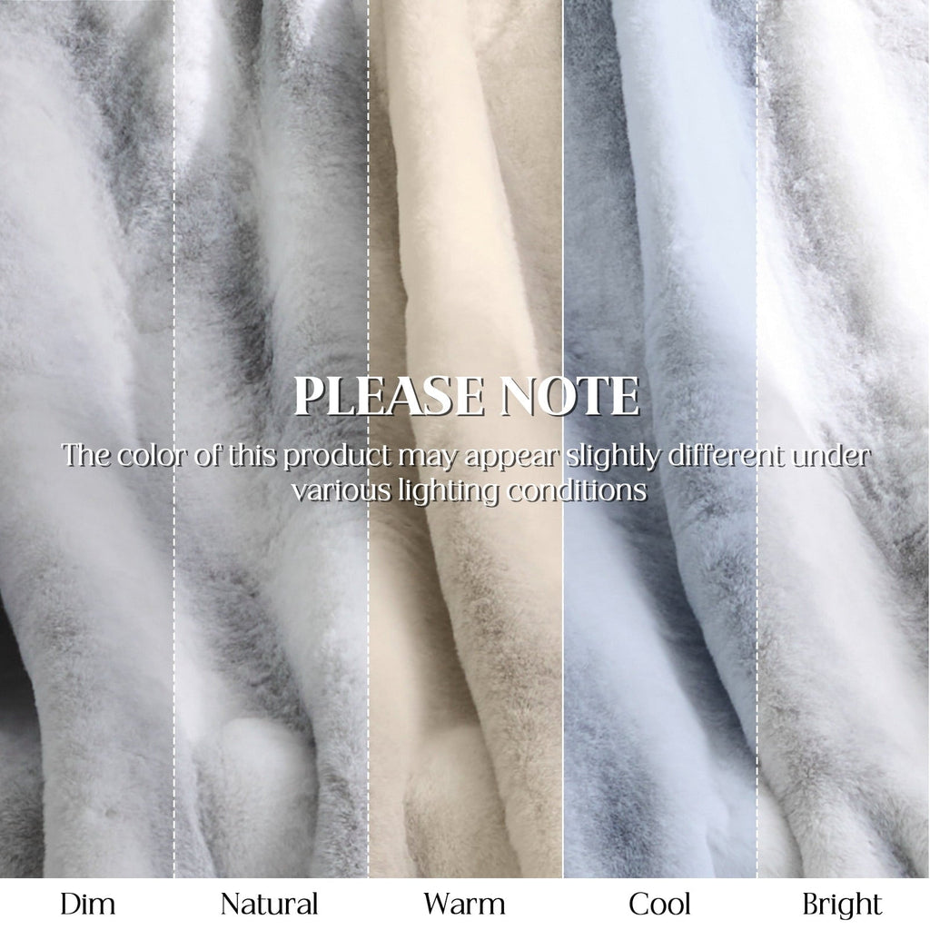 Super Soft Flannel Luxury Faux Fur Throw Blanket for Bed Super Thick Warm Fuzzy Blankets for Bedroom Living Room, 60" x 80", White - Cozy Fleece Throw Blanket for Couch & Bed Detail