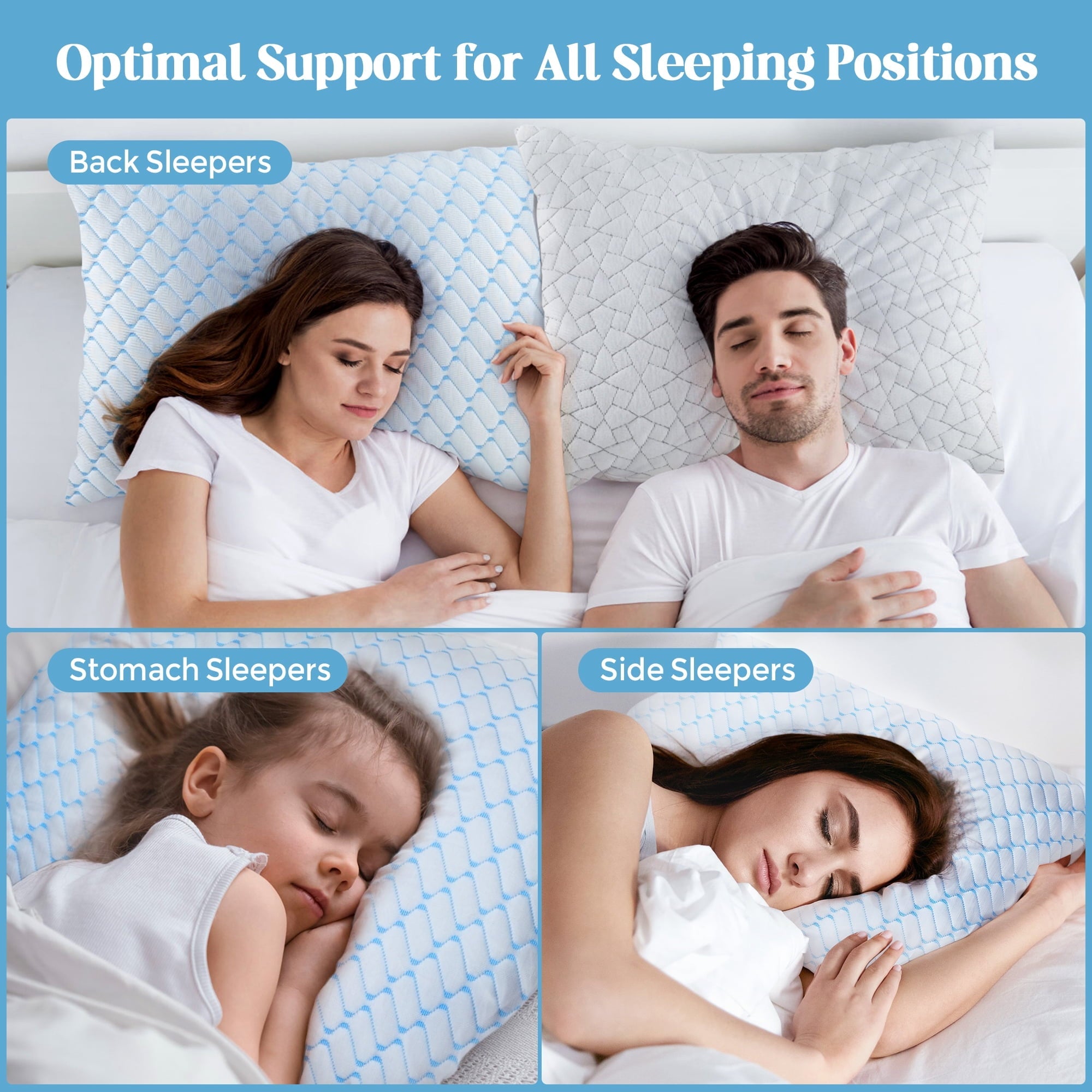 Decorative Plump Shredded Memory Foam Pillows Standard Size Set of 2, Regulating Reversible Cooling Pillow Bed Pillow for Bed, Adjusta... - Orthopedic Shredded Foam Bed Pillow Set Detail