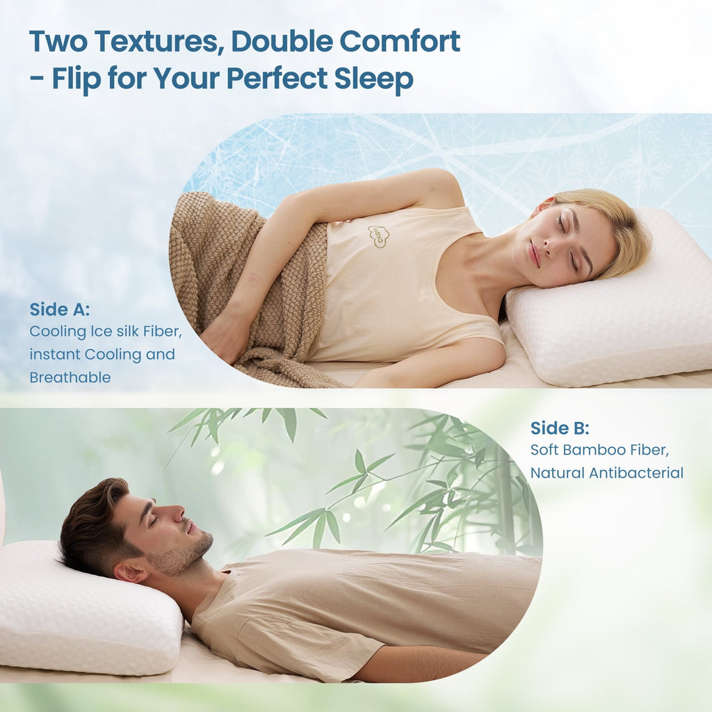 Hotel Collection Gel Memory Foam Pillow for Bed, Adjustable Height Bed Pillow with 0.8" Removable Insert, Ergonomic Neck Support for S... - Orthopedic Shredded Foam Bed Pillow Set Detail