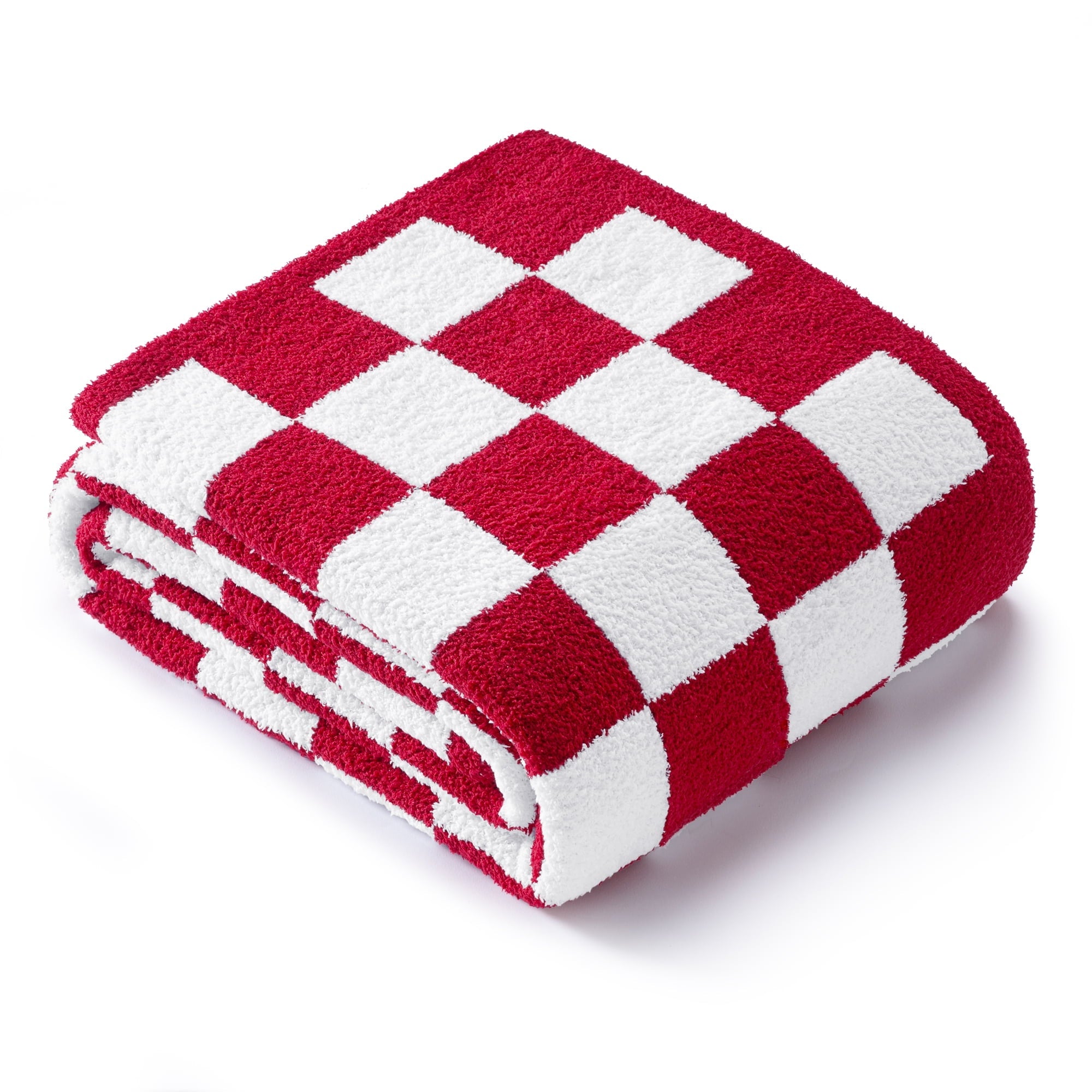 Decorative Knitted Checkered Knit Throw Blanket, Ultra Soft Cozy Fluffy Checkerboard Blankets, Lightweight Fuzzy Plush Throw for Couch a... - Cozy Fleece Throw Blanket for Couch & Bed Detail