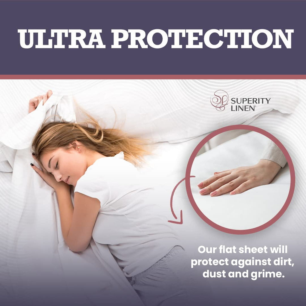 Premium Egyptian Cotton Oversized King Size Flat Sheet for Bed - 100% Cotton - Durable and Comfortable with 200 Thread Count - Soft, Breathea... - Breathable Egyptian Cotton Flat & Fitted Sheets Detail