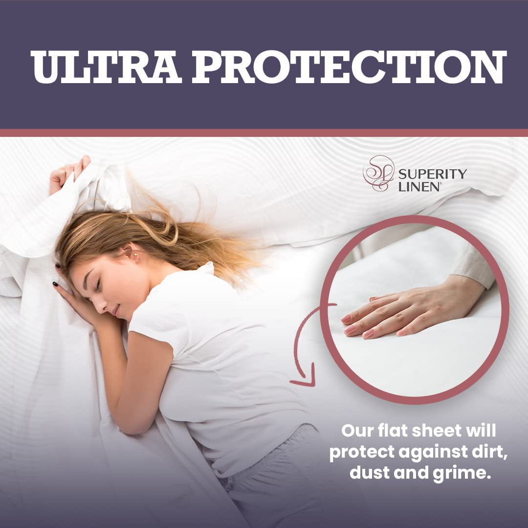 Premium Egyptian Cotton Oversized King Size Flat Sheet for Bed - 100% Cotton - Durable and Comfortable with 200 Thread Count - Soft, Breathea... - Breathable Egyptian Cotton Flat & Fitted Sheets Detail