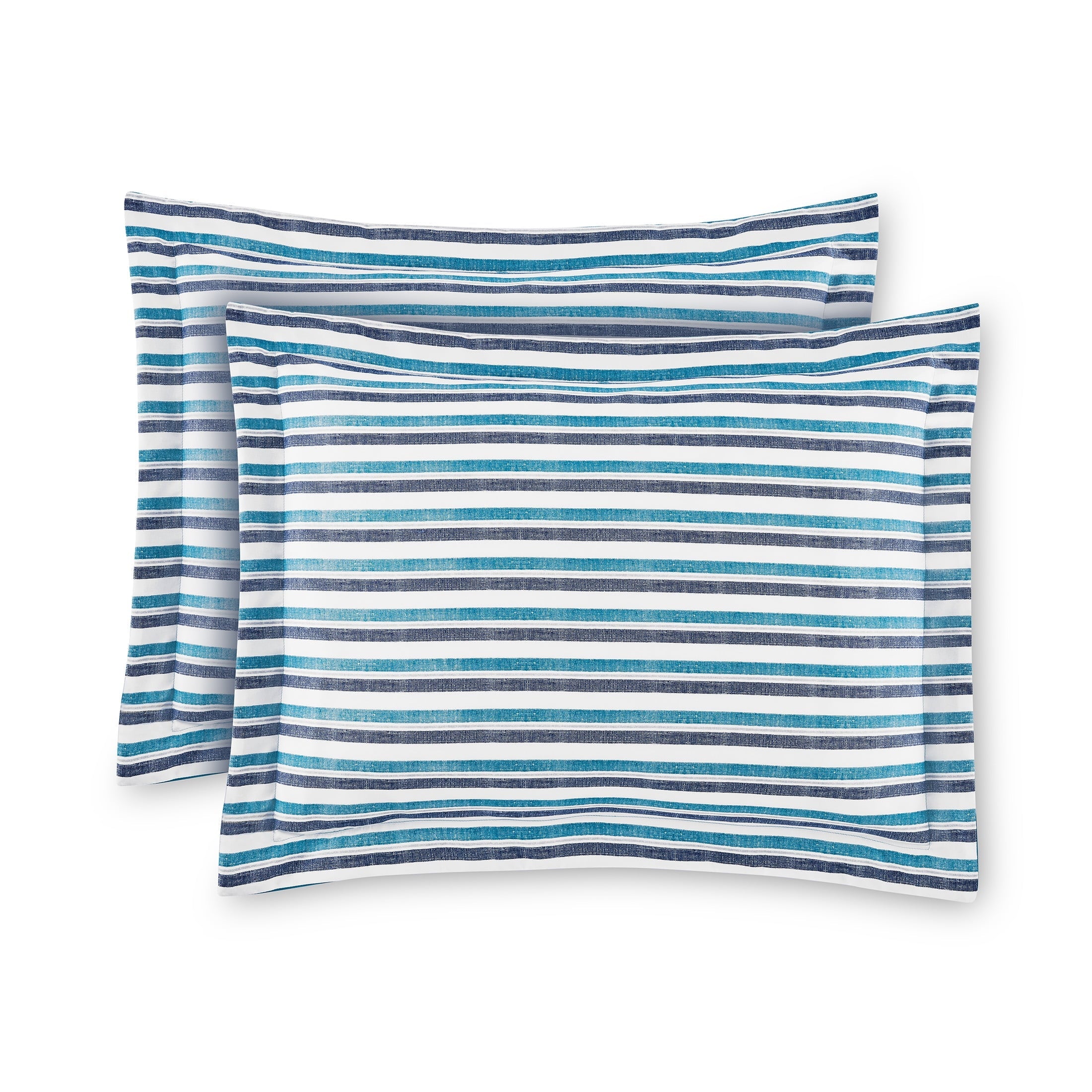 Fluffy Down Alternative All in One Reversible Comforter and Sheet Set- 7 Piece, Queen, Blue Pinstripe - All-Season Down Alternative Comforter Insert Detail