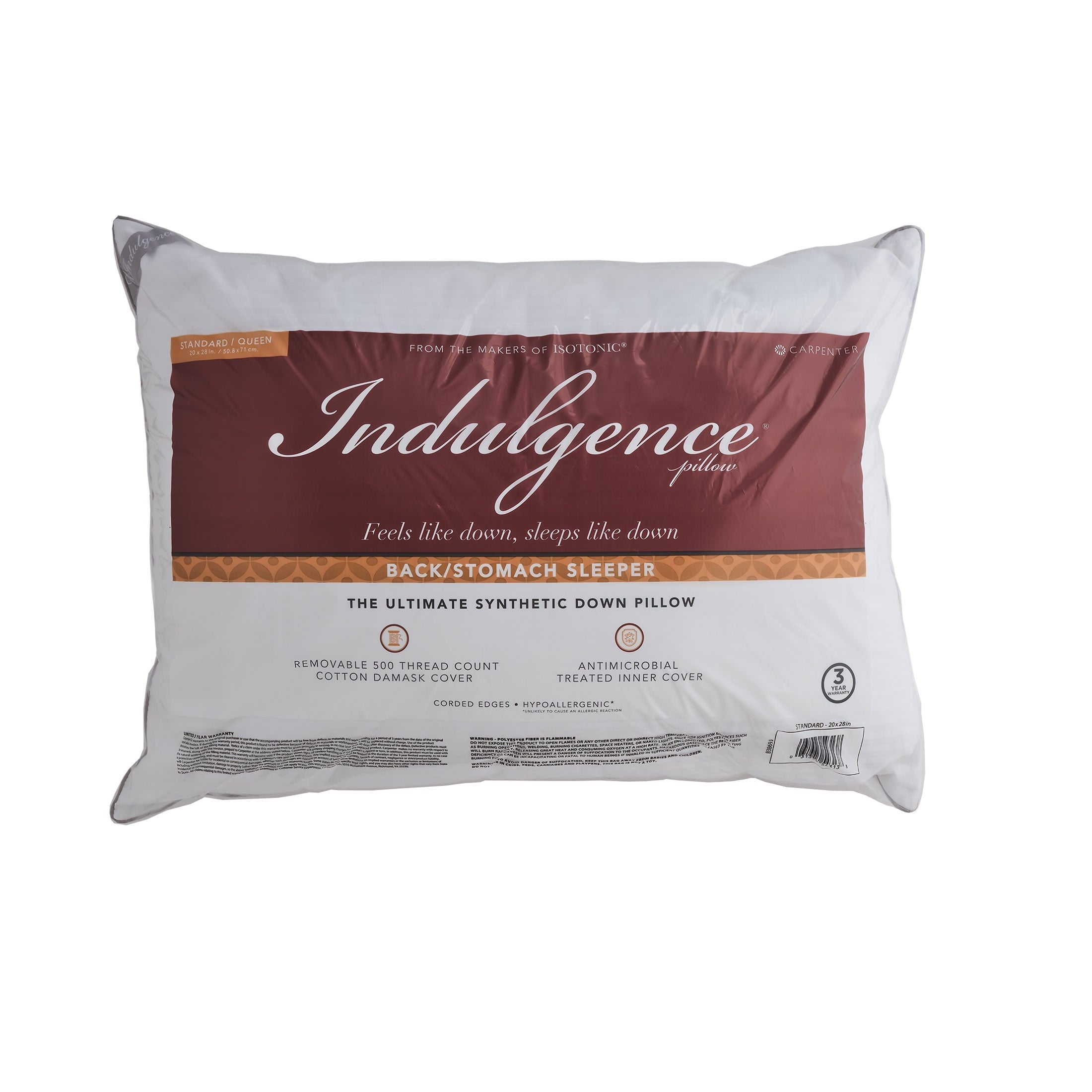 Orthopedic Support Down Alternative Bed Pillow, Standard/Queen - Orthopedic Shredded Foam Bed Pillow Set Detail