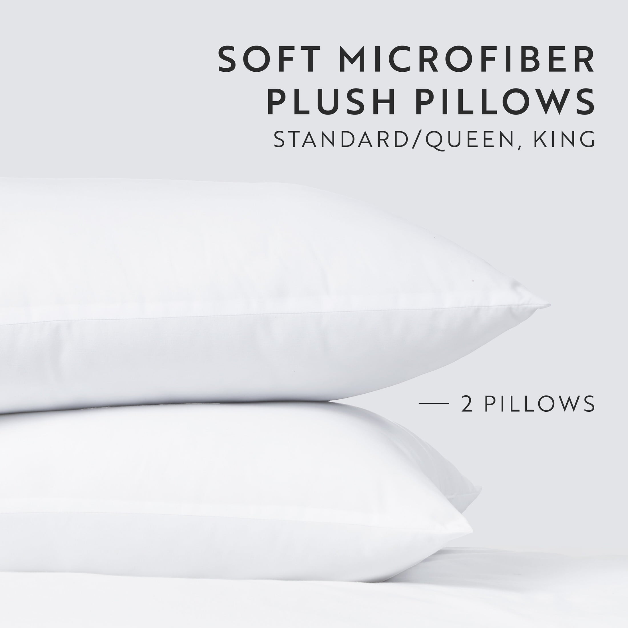 Hotel Collection Plush Bed Pillows 2-Pack For All Sleep Styles - Back, Side and Stomach Sleepers - in King Size - Decorative Throw Pillow Cushion for Sofa & Bed Detail