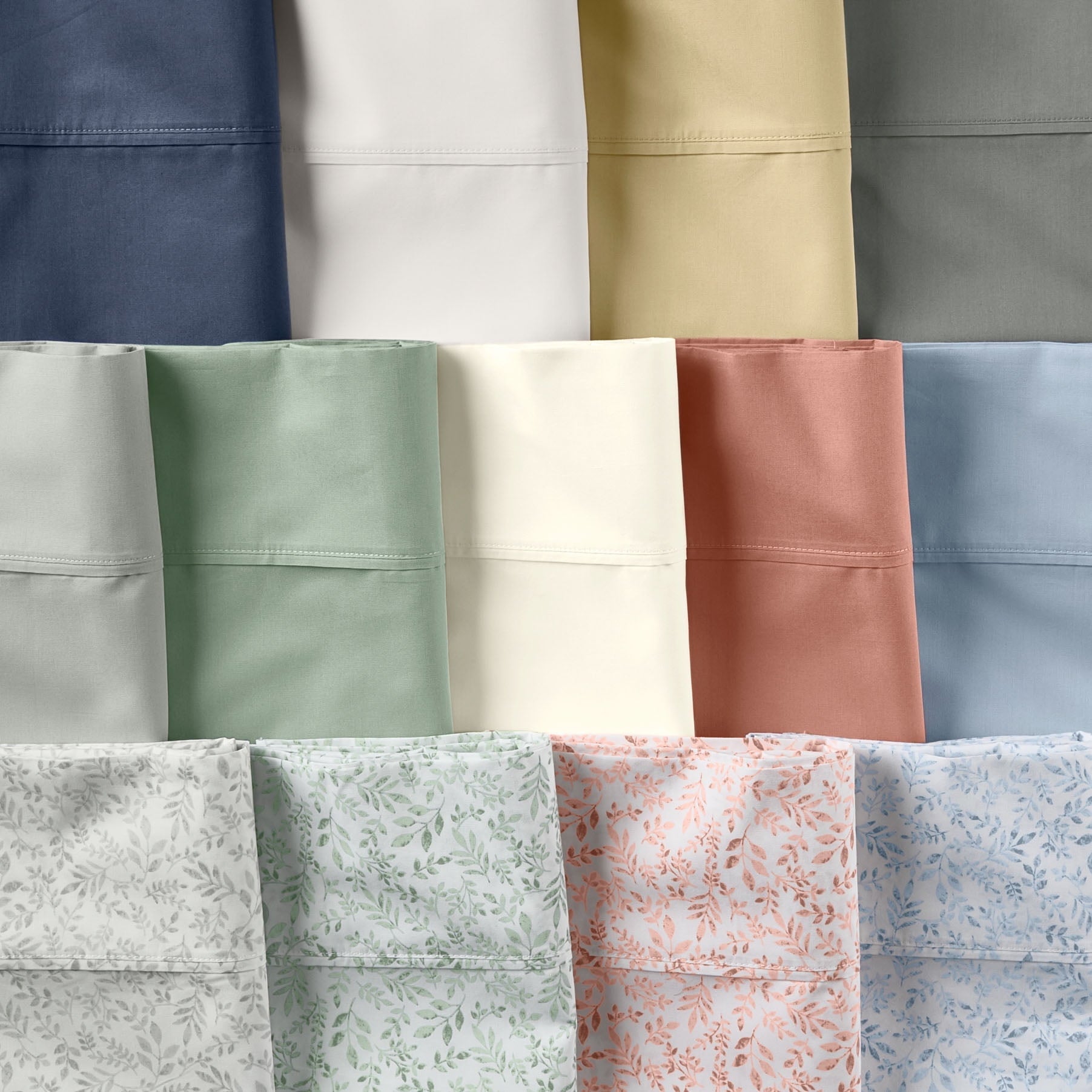 Breathable Luxury Cool & Crisp 4-Piece 300 Thread Count Green River Cotton Percale Sheet Set, Queen - Cooling Hotel Quality Bedding Sheets and Pillowcases Detail