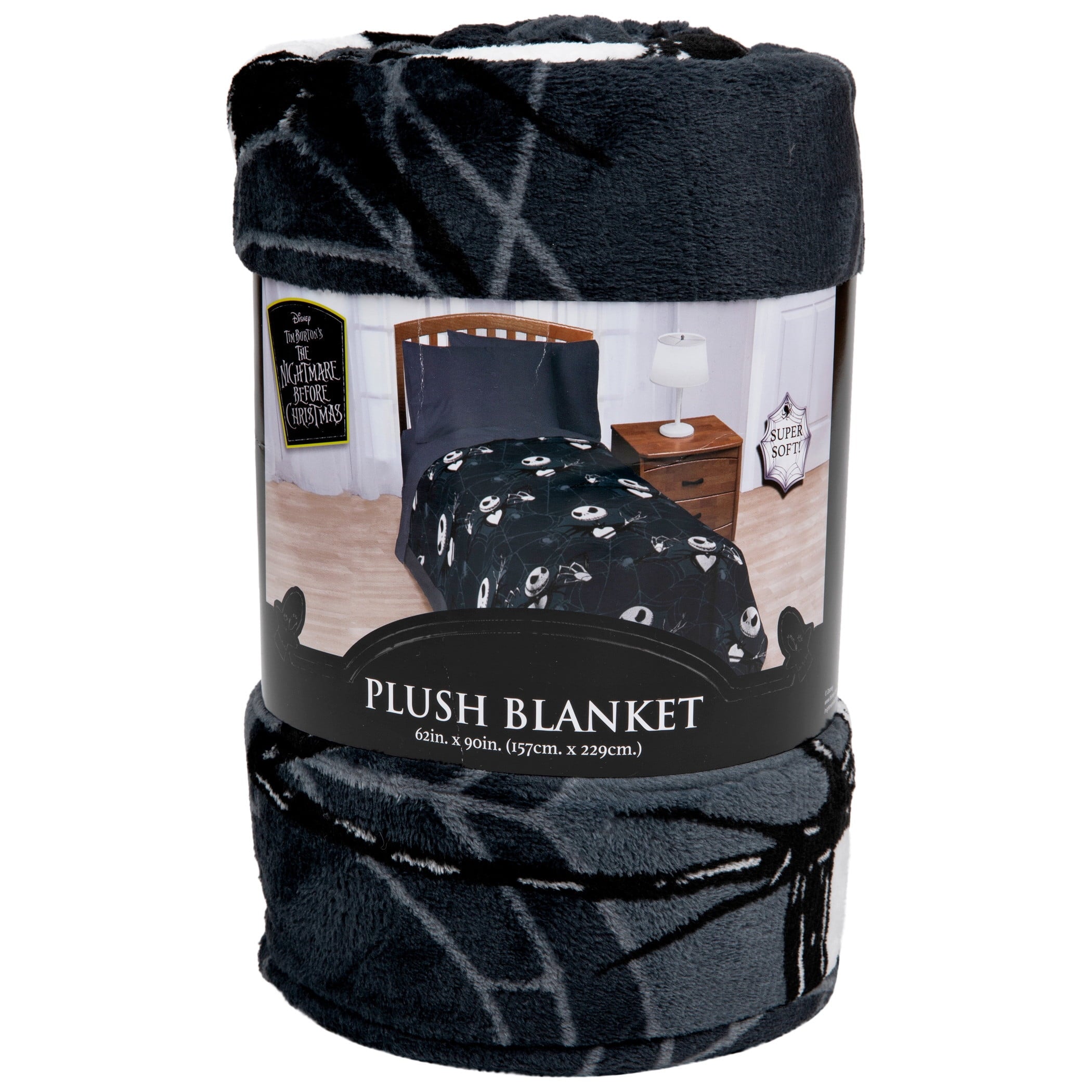 Lightweight Warm Nightmare Before Christmas Jack Skellington 62x90 Plush Throw Blanket, 100% Polyester - Cozy Fleece Throw Blanket for Couch & Bed Detail
