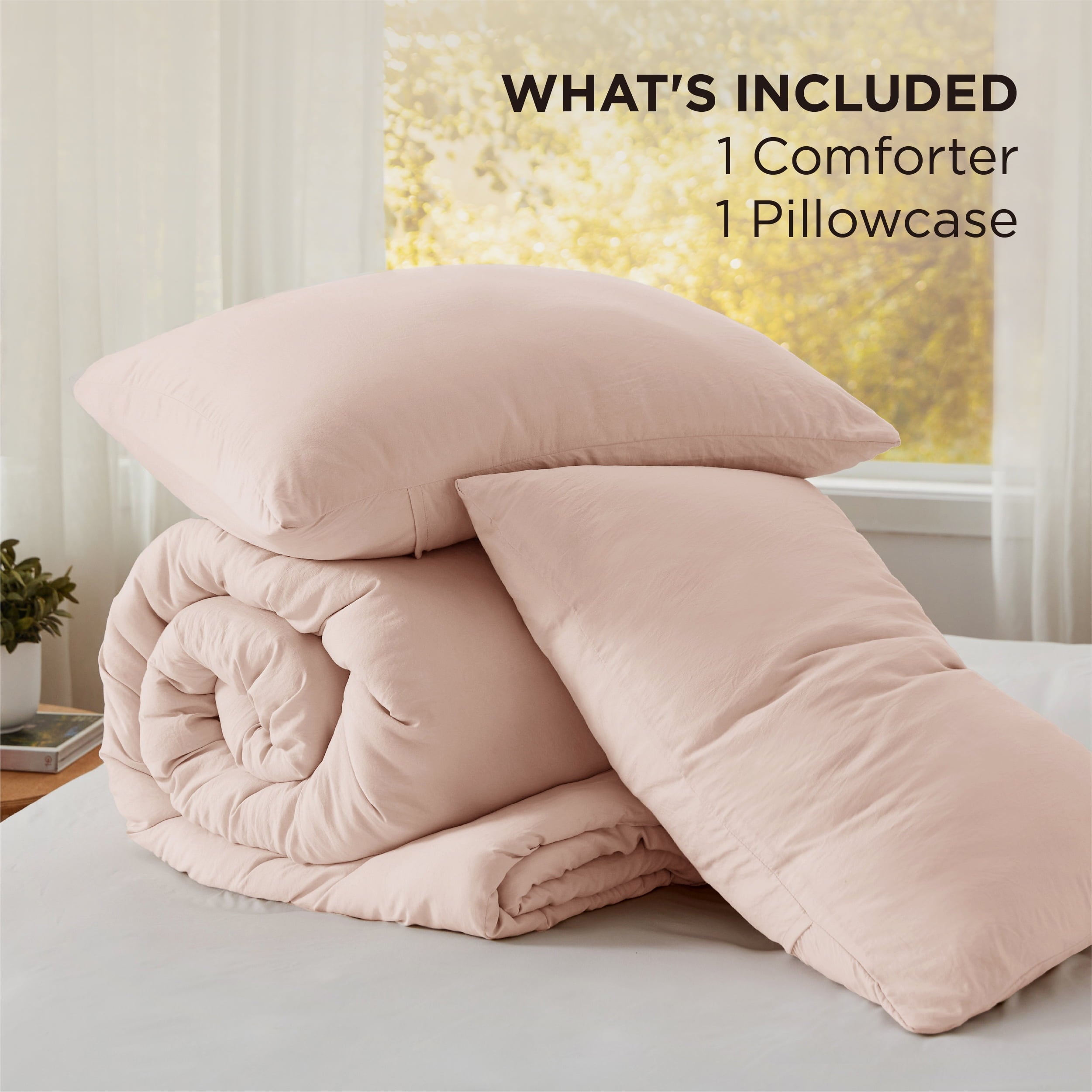 Hypoallergenic Cloud 2 Pieces Twin Comforter Bedding Set, Pink Comforter Set for All Seasons, 1 Lightweight Prewashed Comforter and 1 Pill... - Hypoallergenic Ultra-Fluffy Quilt for Winter Detail