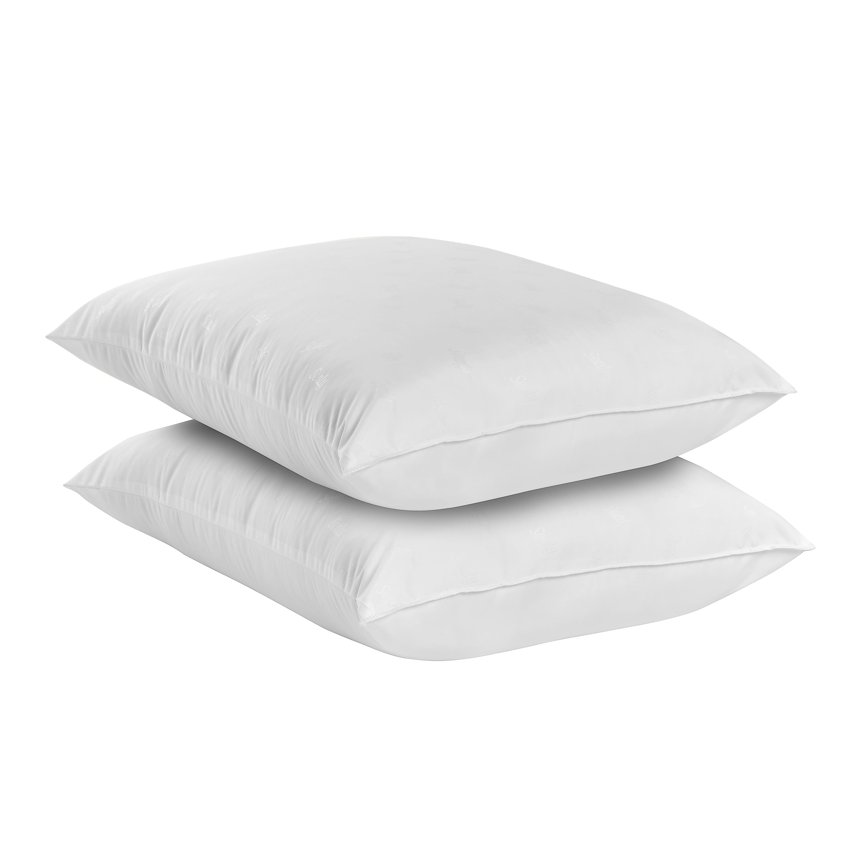 Orthopedic Support Cotton Fresh Bed Pillow, S/Q, White- 2 Pack Antimicrobial Allergy Defense Fabric - Hotel Quality Plush Sleeping Pillows Detail