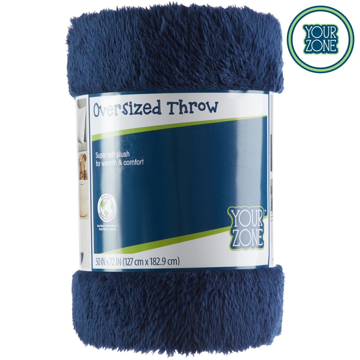 Decorative Knitted Soft, Navy Blue, Oversized, Fuzzy, Throw Blanket for Kids, 72 x 50 inches - Luxury Knitted Decorative Throw Blanket with Fringes Detail
