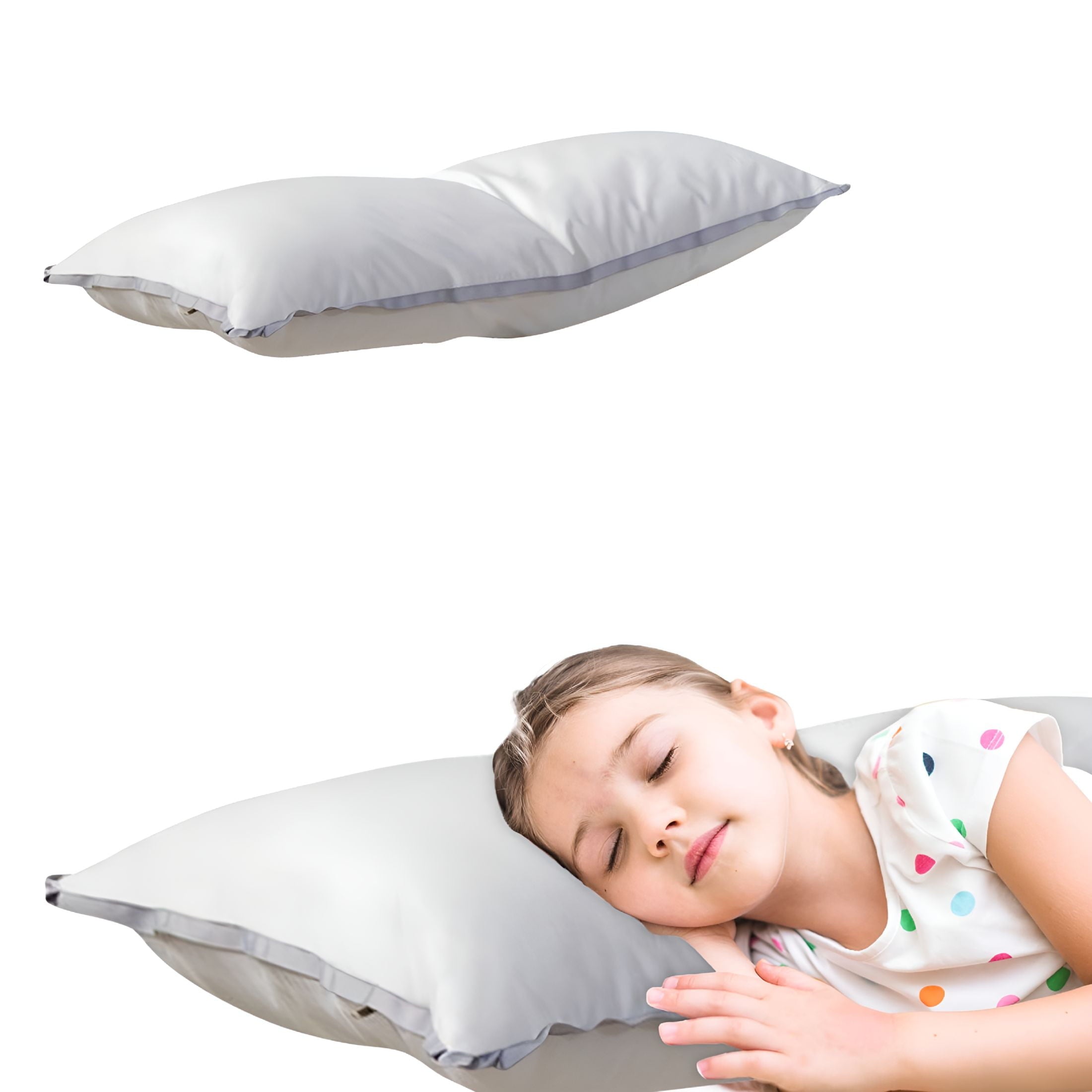 Decorative Plump Flat Soft Thin Pillows Queen Size Bed Pillow Hotel Pillows with Down Alternative Fill for Side Back Stomach Sleepers,... - Orthopedic Shredded Foam Bed Pillow Set Detail