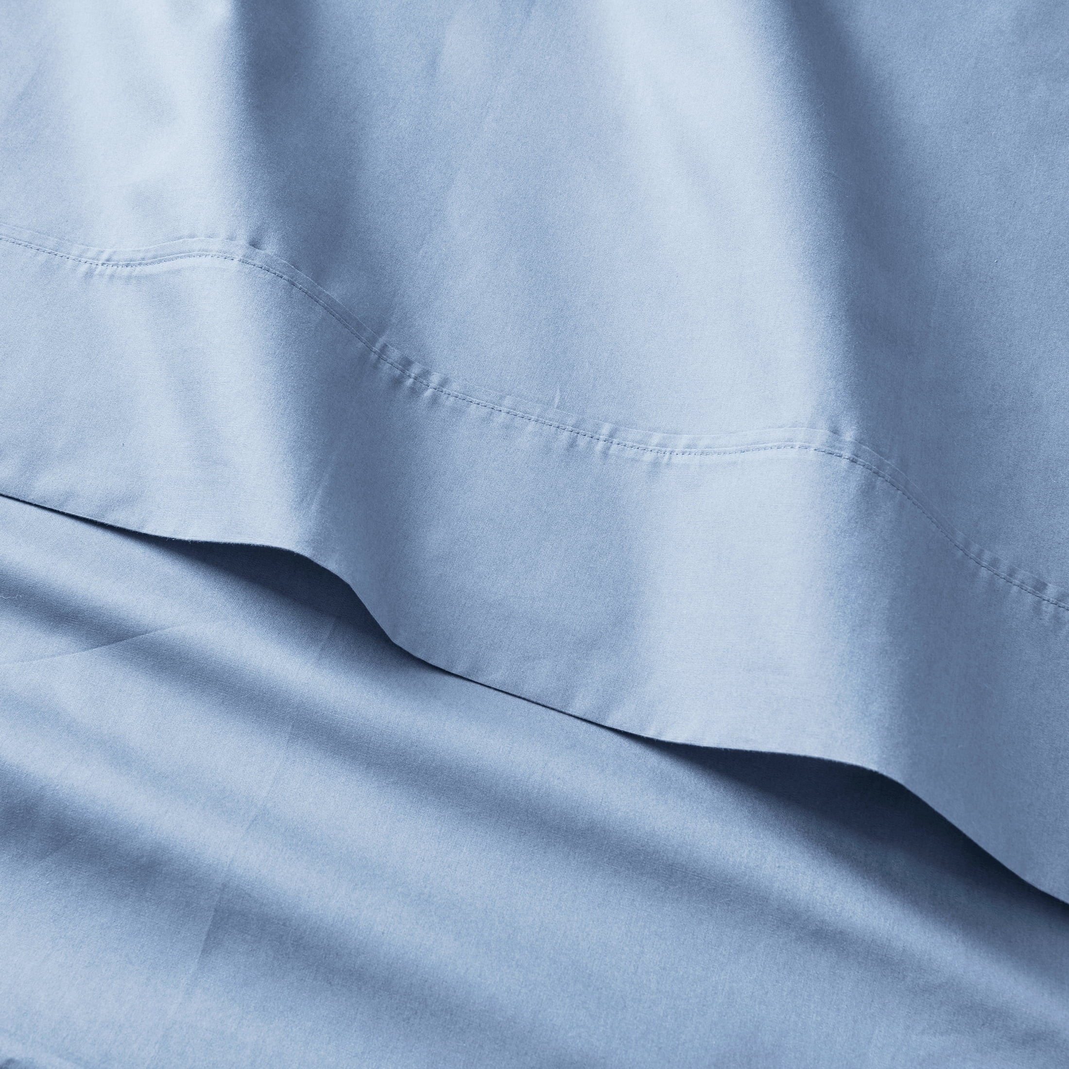 Breathable Luxury Cool & Crisp 3-Piece 300 Thread Count Blue Water Cotton Percale Sheet Set, Twin - Luxury Bed Sheet Set with Deep Pockets Detail
