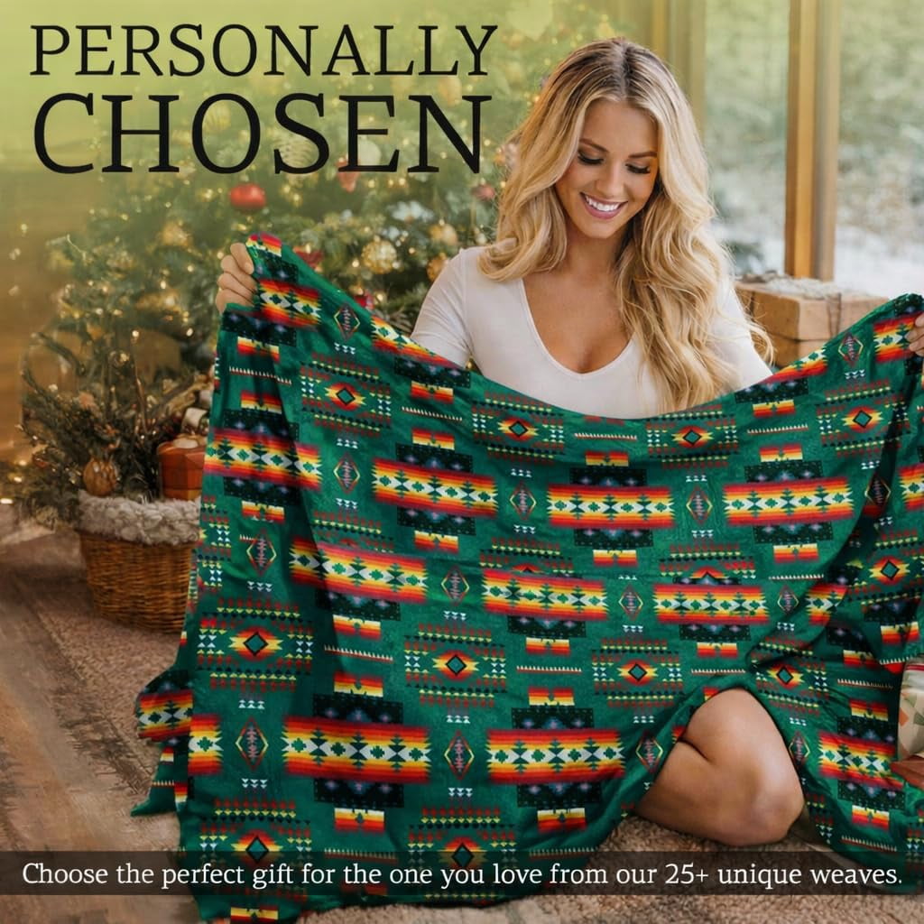 Super Soft Flannel Sacred Thread Fleece Blanket South Western, Reversible Mexican, Vibrant Aztec Blankets and Throws for Aztec Decor for... - Luxury Knitted Decorative Throw Blanket with Fringes Detail