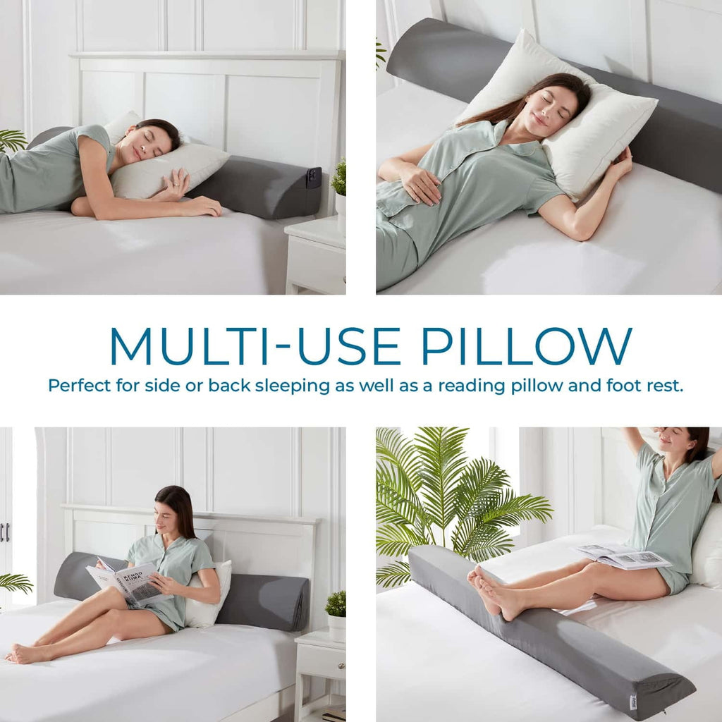 Hotel Collection Bed Wedge Pillow for Headboard, Mattress Gap Filler Headboard Pillow, Queen Size - Hotel Quality Plush Sleeping Pillows Detail
