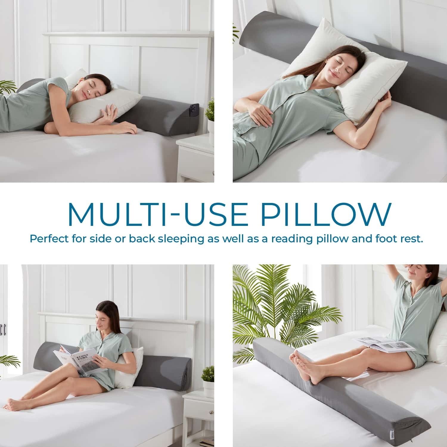 Hotel Collection Bed Wedge Pillow for Headboard, Mattress Gap Filler Headboard Pillow, Queen Size - Hotel Quality Plush Sleeping Pillows Detail