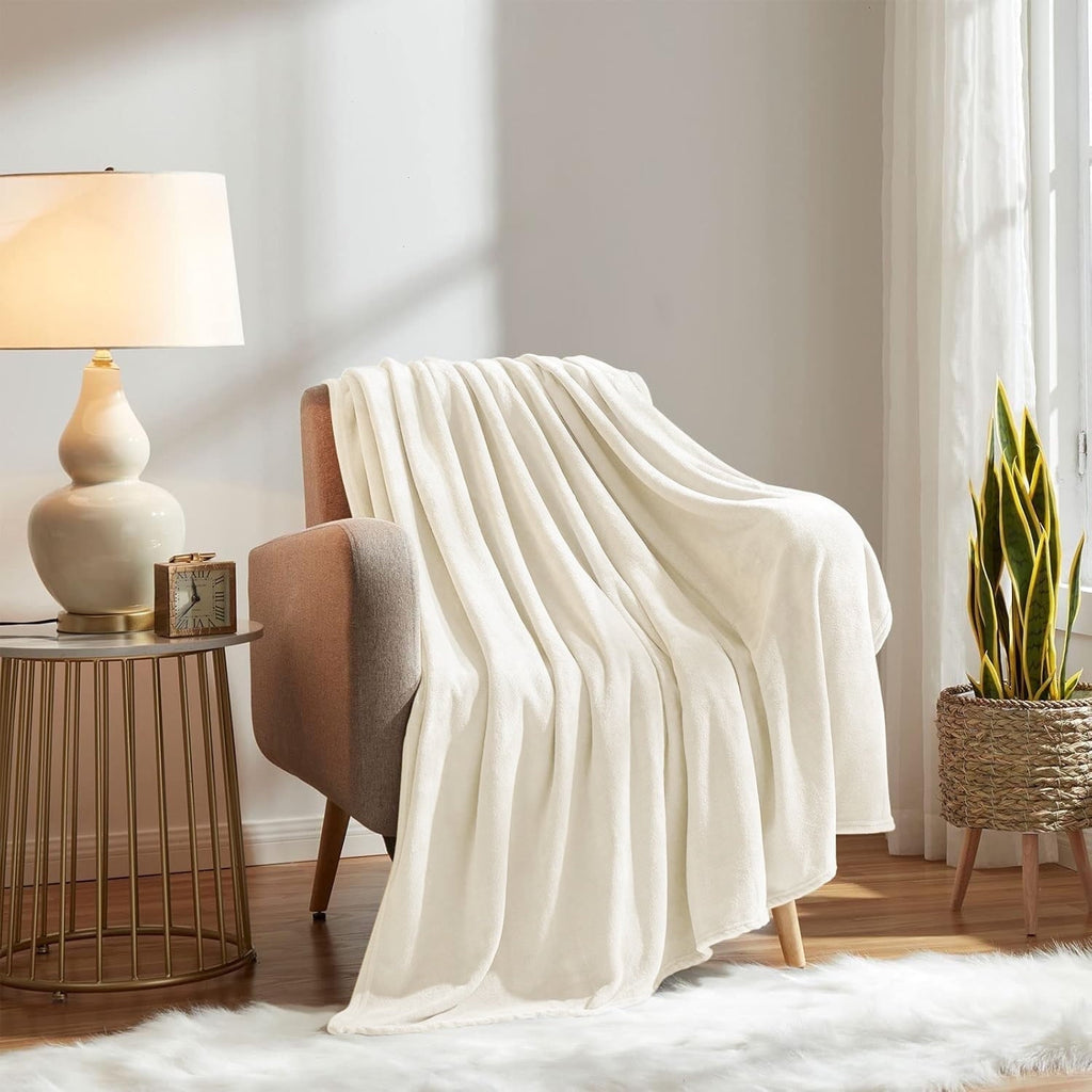 Super Soft Flannel Throw Blanket, 50x60 inch Soft & Warm Blanket for Sleep Snap, Lightweight Reversible Bed Blankets and Cozy Throws for... - Super Soft Reversible Sherpa Flannel Blanket - Default Title